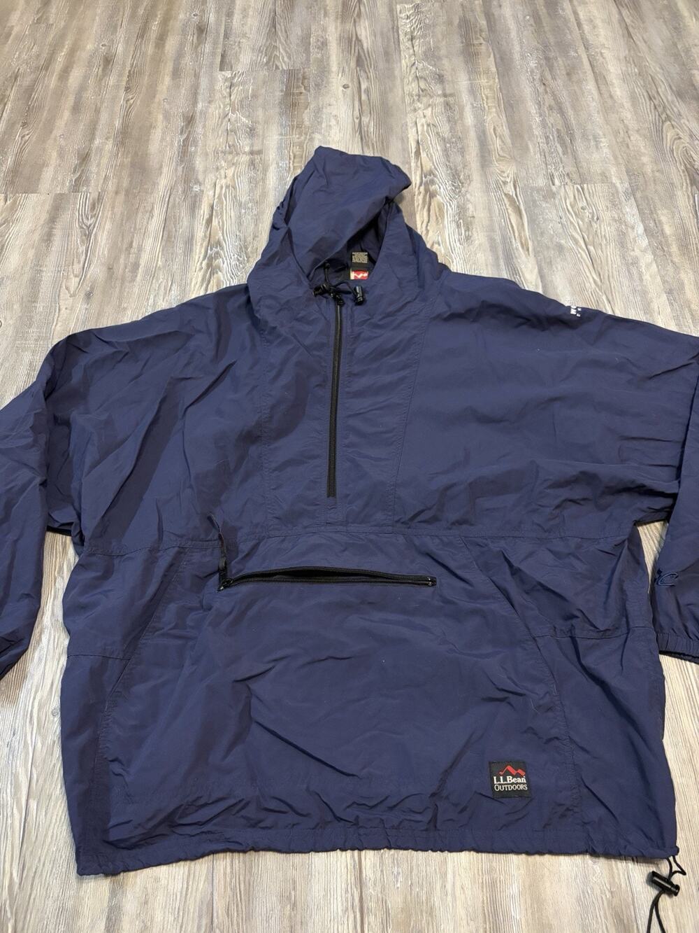 VTG L.L.Bean Outdoors Anorak Jacket Men’s XXL Navy Blue Packable Windbreaker